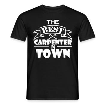 Awesome & Trendy Tshirt Designs Carpenter in town - Men's T-Shirt - black - Front - AI Model Male 178 light (178cm)