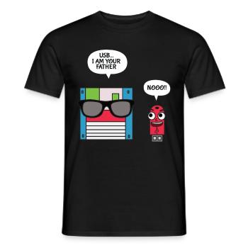 USB Disk I am Your Father T-Shirt, Geek - Männer T-Shirt - Schwarz - Vorne - AI Model Male 178 light (178cm)