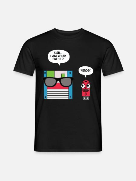 USB Floppy Disk I am Your Father T shirt, Geek - Men's T-Shirt - black