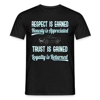 Show Some Respect Tshirt Designs Respect is earned - Men's T-Shirt - black - Front - AI Model Male 178 light (178cm)