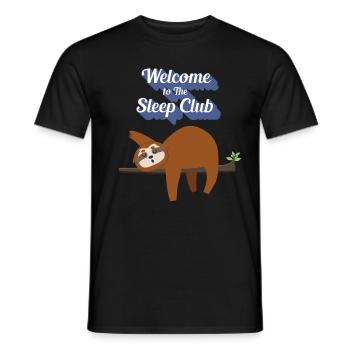 Lustiger, fauler, aber niedlicher Tshirt Design Sleep Club - Männer T-Shirt - Schwarz - Vorne - AI Model Male 178 light (178cm)