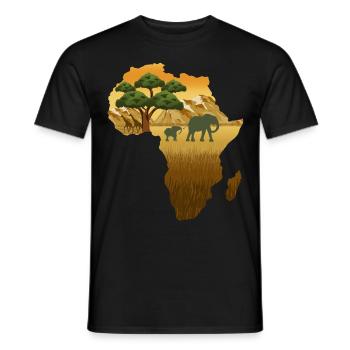 Afrika-Karten-Reggae - Männer T-Shirt - Schwarz - Vorne - AI Model Male 178 light (178cm)