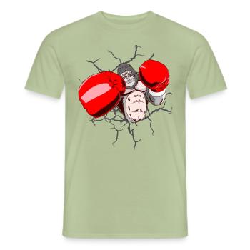 Gorilla boxing funny martial arts - Men's T-Shirt - sage - Front - AI Model Male 178 light (178cm)