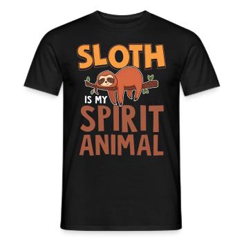 The Sloth is my Spiritual Animal - Men's T-Shirt - black - Front - AI Model Male 178 light (178cm)