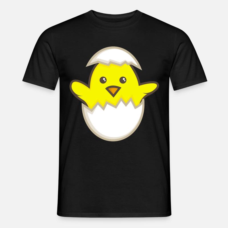 Kücken im Ei - Männer T-Shirt - Schwarz