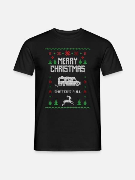 merry christmas - shitter was full - Männer T-Shirt - Schwarz