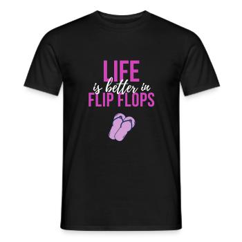 Flip Flops Leben - Männer T-Shirt - Schwarz - Vorne - AI Model Male 178 light (178cm)