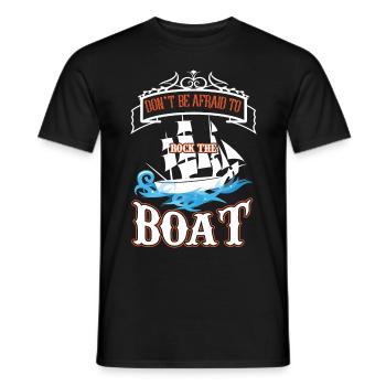 Boot Spruch Angst vor Wellen - Männer T-Shirt - Schwarz - Vorne - AI Model Male 178 light (178cm)