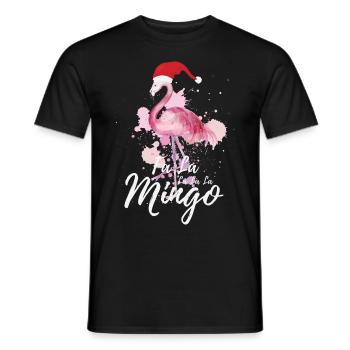 Fa La La La La Mingo Funny Christmas Flamingo Cute - Men's T-Shirt - black - Front - AI Model Male 178 light (178cm)