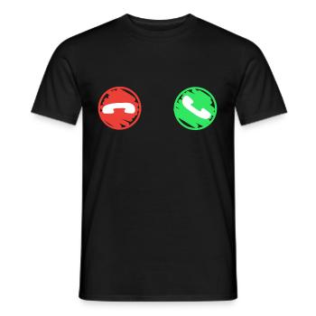 Anruf Symbol Lustig - Männer T-Shirt - Schwarz - Vorne - AI Model Male 178 light (178cm)