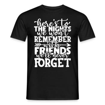 Amitié Camping Aventure Citation Typographique - T-shirt homme - noir - Devant - AI Model Male 178 light (178cm)