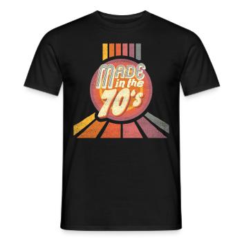 fabriqué dans les années 70 - T-shirt homme - noir - Devant - AI Model Male 178 light (178cm)