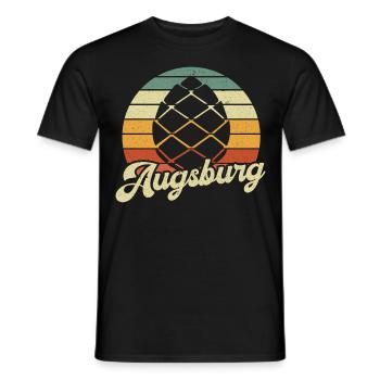 Augsburg Zirbelnuss Retro Fuggerstadt - Men's T-Shirt - black - Front - AI Model Male 178 light (178cm)