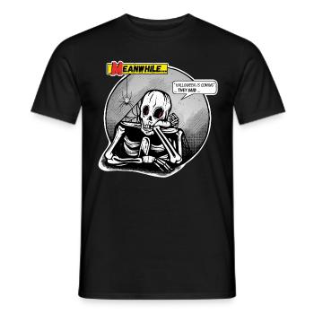 Halloween is coming they said Skelett Horror Comic - Männer T-Shirt - Schwarz - Vorne - AI Model Male 178 light (178cm)