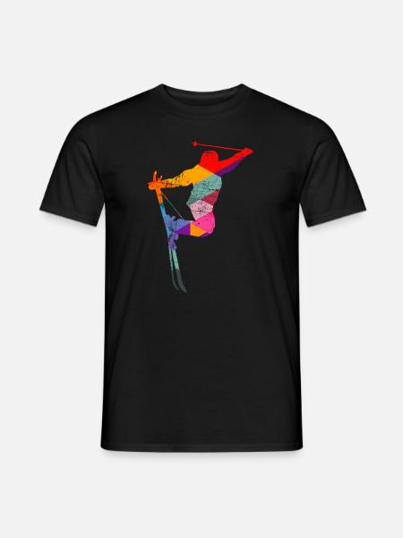 Skifahren Skifahrer - Männer T-Shirt - Schwarz