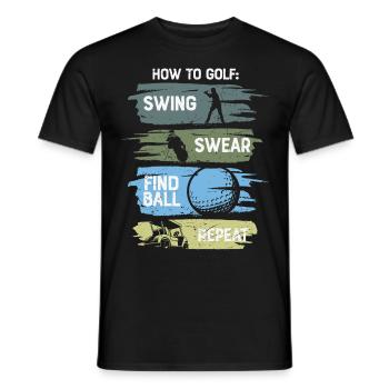 How To Golf Funny - Men's T-Shirt - black - Front - AI Model Male 178 light (178cm)