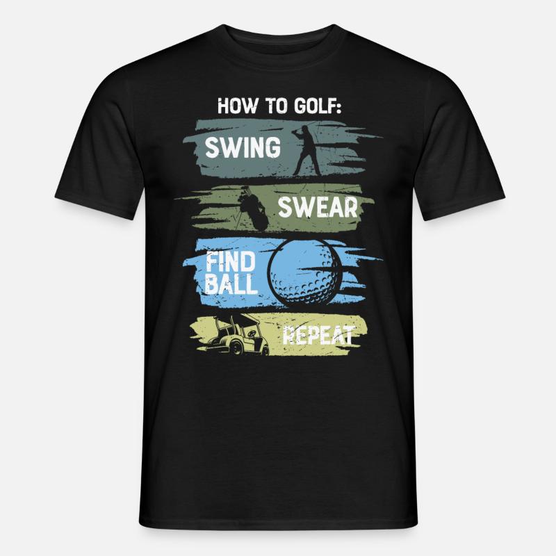 How To Golf Funny - Men's T-Shirt - black