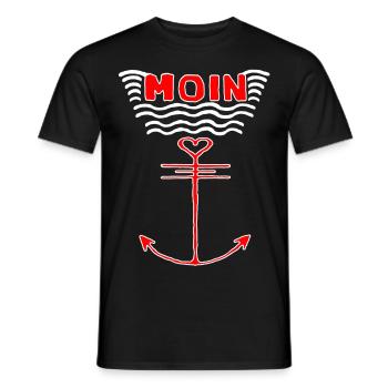 Moin Anker Logo - Meer Miesmuschelartwuermchen - Männer T-Shirt - Schwarz - Vorne - AI Model Male 178 light (178cm)
