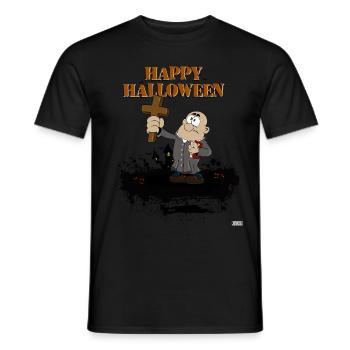 Halloween Priest Comic Party Ghosts Halloween - Men's T-Shirt - black - Front - AI Model Male 178 light (178cm)