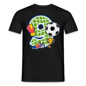 Football 9ème fête d’anniversaire numéro 9 - 9 ans - T-shirt homme - noir - Devant - AI Model Male 178 light (178cm)