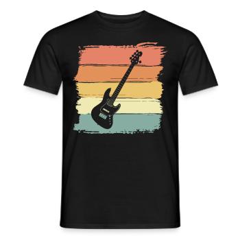 Electric guitar retro vintage - Men's T-Shirt - black - Front - AI Model Male 178 light (178cm)