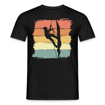 Klettern retro vintage - Männer T-Shirt - Schwarz - Vorne - AI Model Male 178 light (178cm)