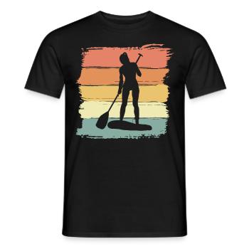 Paddleboard Frauen vintage retro - Männer T-Shirt - Schwarz - Vorne - AI Model Male 178 light (178cm)