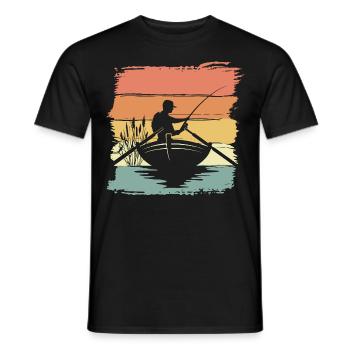 Pêche Pêche rétro vintage - T-shirt homme - noir - Devant - AI Model Male 178 light (178cm)