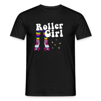 Inline Skate Gift Rollskates Roller 70s - Men's T-Shirt - black - Front - AI Model Male 178 light (178cm)
