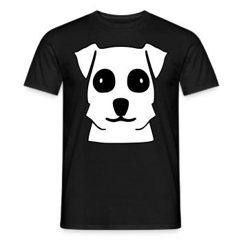 Dog Head Terrier Dog Motif - Men's T-Shirt - black - Front - AI Model Male 178 light (178cm)