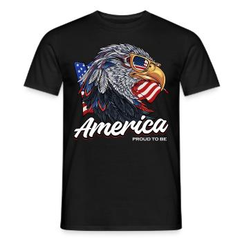 Proud America 4th Of July Independence Patriotic - Männer T-Shirt - Schwarz - Vorne - AI Model Male 178 light (178cm)