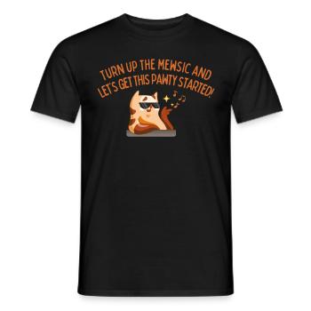 Drehen Sie das Mewsic auf - Männer T-Shirt - Schwarz - Vorne - AI Model Male 178 light (178cm)