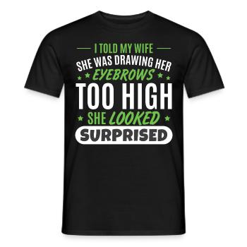 J’ai dit à ma femme blague drôle papa papa fête des pères - T-shirt homme - noir - Devant - AI Model Male 178 light (178cm)