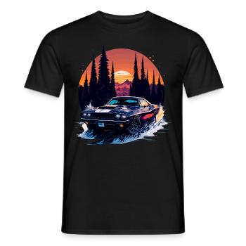 Voiture de sport classique - T-shirt homme - noir - Devant - AI Model Male 178 light (178cm)