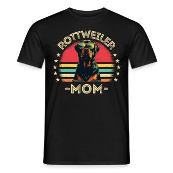 Rottweiler mit sonnenbrille retro - Männer T-Shirt - Schwarz - Vorne - AI Model Male 178 light (178cm)