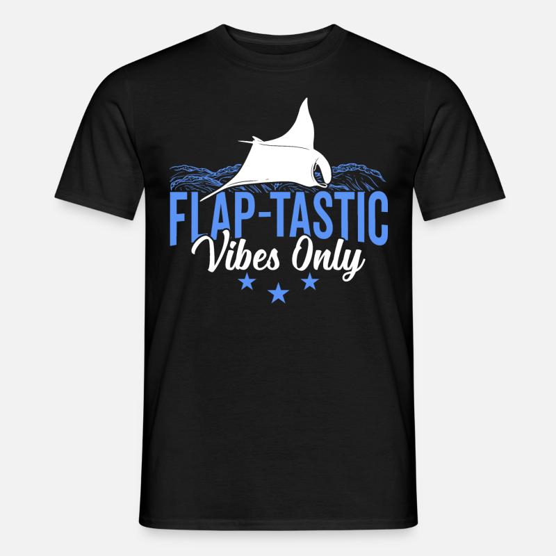Mantarochen Flap-tastische Vibes Mantarochen - Männer T-Shirt - Schwarz
