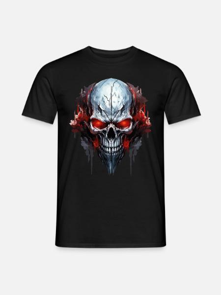 Totenkopf Totenschädel Skelett Motorrad Biker Gang - Männer T-Shirt - Schwarz