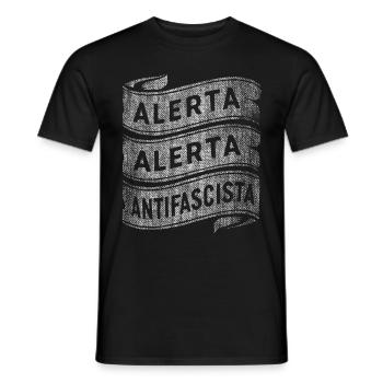 ALERTA ALERTA ANTIFASCISTES ANTIFASCISTES - T-shirt homme - noir - Devant - AI Model Male 178 light (178cm)