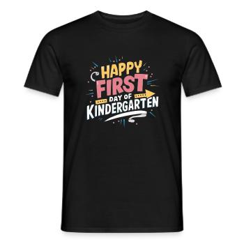 Happy First Day Of Kindergarten - Men's T-Shirt - black - Front - AI Model Male 178 light (178cm)