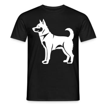 Husky Dog Silhouette - Men's T-Shirt - black - Front - AI Model Male 178 light (178cm)
