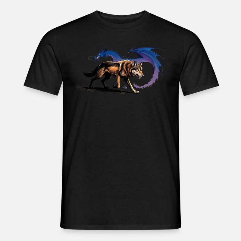 Wolf - Männer T-Shirt - Schwarz