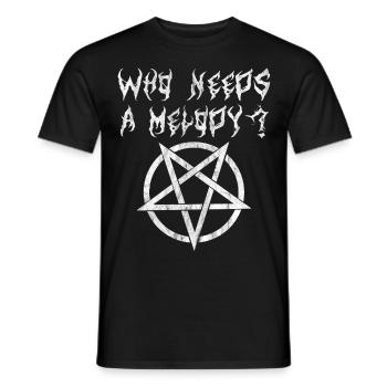 Pentagram Black Metal Gothic Irony Vintage - Men's T-Shirt - black - Front - AI Model Male 178 light (178cm)