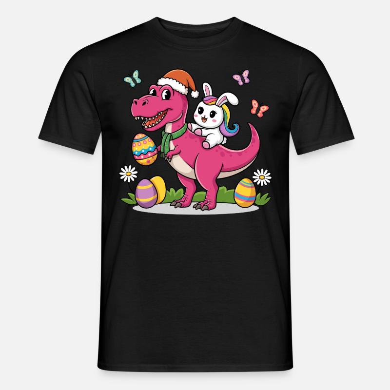 Easter Dinosaur Bunny Ears Easter - Männer T-Shirt - Schwarz