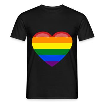 Heart LGBT Love Gift Gay Pride CSD - Men's T-Shirt - black - Front - AI Model Male 178 light (178cm)