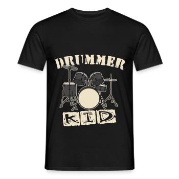 Drummer Kid - Männer T-Shirt - Schwarz - Vorne - AI Model Male 178 light (178cm)