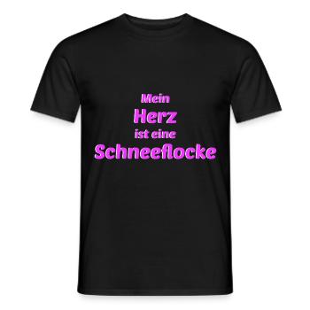 Herz Schneeflocke Winter Romantisch - Männer T-Shirt - Schwarz - Vorne - AI Model Male 178 light (178cm)