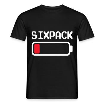 Lustiges Waschbrettbau Design - Sixpack Batterie - Männer T-Shirt - Schwarz - Vorne - AI Model Male 178 light (178cm)