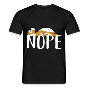 Nope laziness sleeping dog - Men's T-Shirt - black - Front - AI Model Male 178 light (178cm)