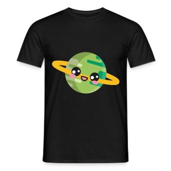 Planète Espace - T-shirt homme - noir - Devant - AI Model Male 178 light (178cm)