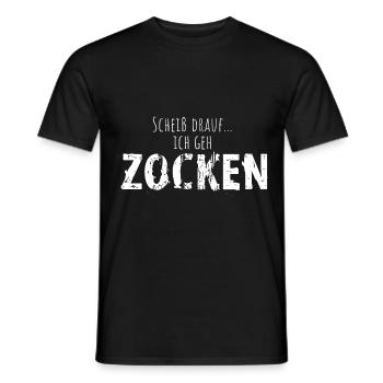 Scheiß Drauf Ich Geh Zocken Gamer Zockerleben - Männer T-Shirt - Schwarz - Vorne - AI Model Male 178 light (178cm)